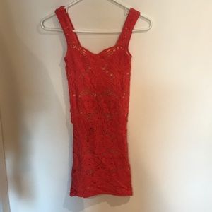 Coral right mini dress